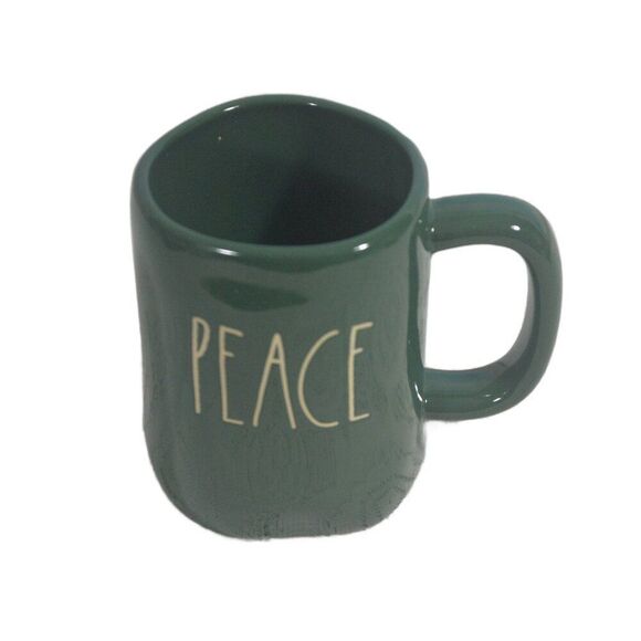 Rae Dunn Vintage Green PEACE Mug 20 oz Ceramic - Picture 1 of 4